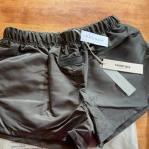 Essentials Fear of God women's running shorts. size medium, color off black
